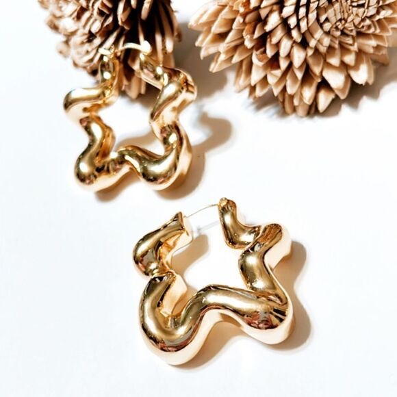 Geo hoop earrings M138 - Picture 6 of 8